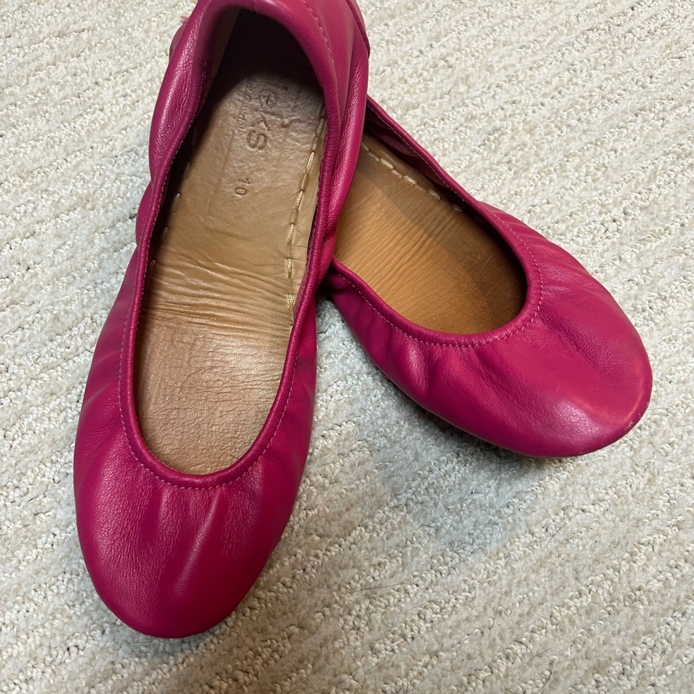 Tieks Pink Leather Flats